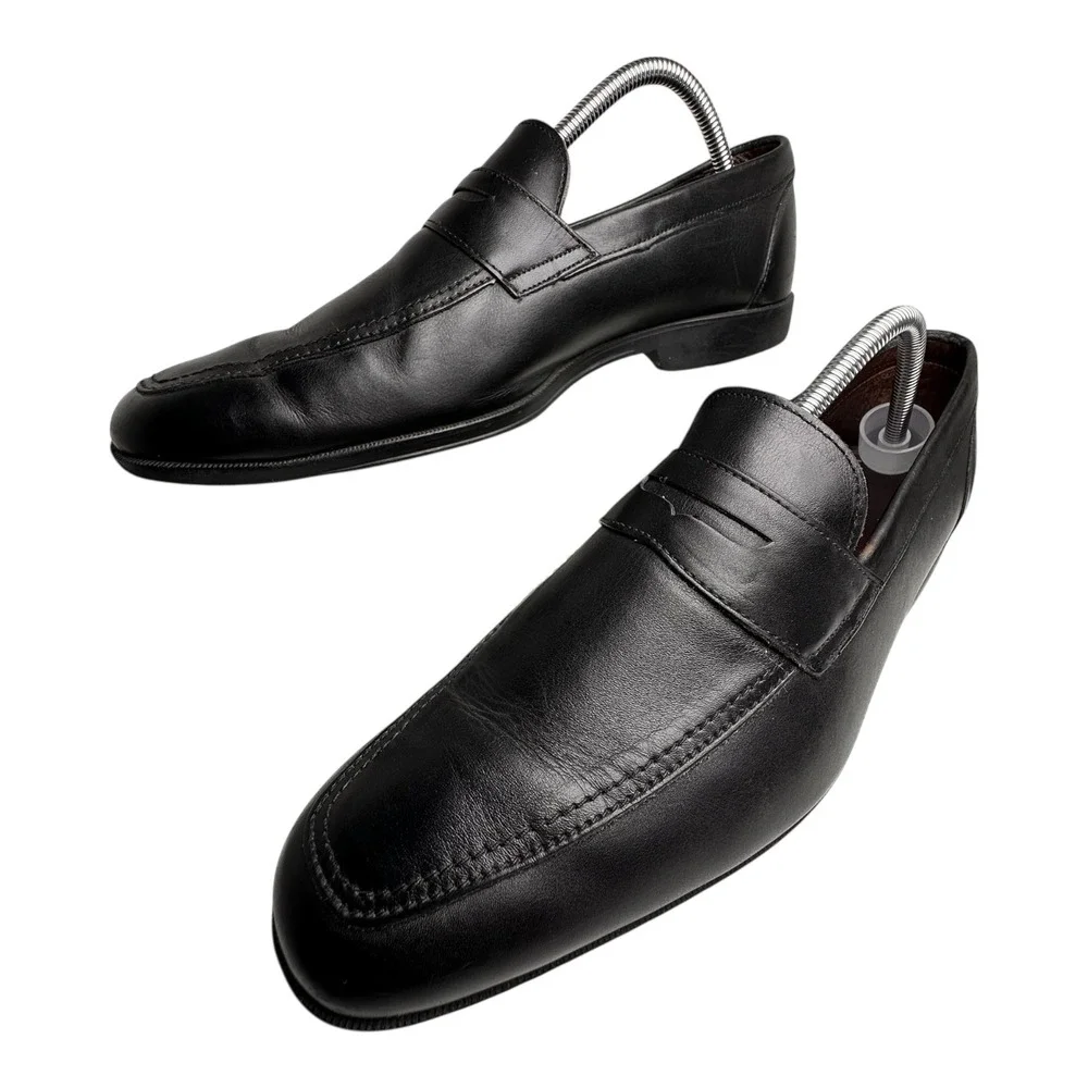 Allen Edmonds Georgetown Penny Loafers Black Leather Slip On Dress Shoes 10D USA